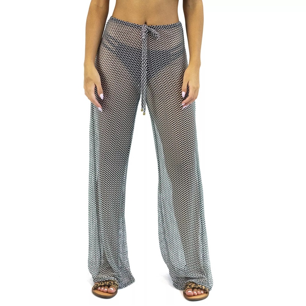 Jordan Taylor Black and White Wide-Leg Cover Up Pants